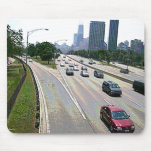 Chicago Traffic in Sandstone Mouse Mat