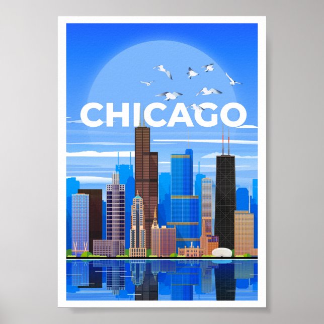 Chicago Travel Poster WallArt  (Front)