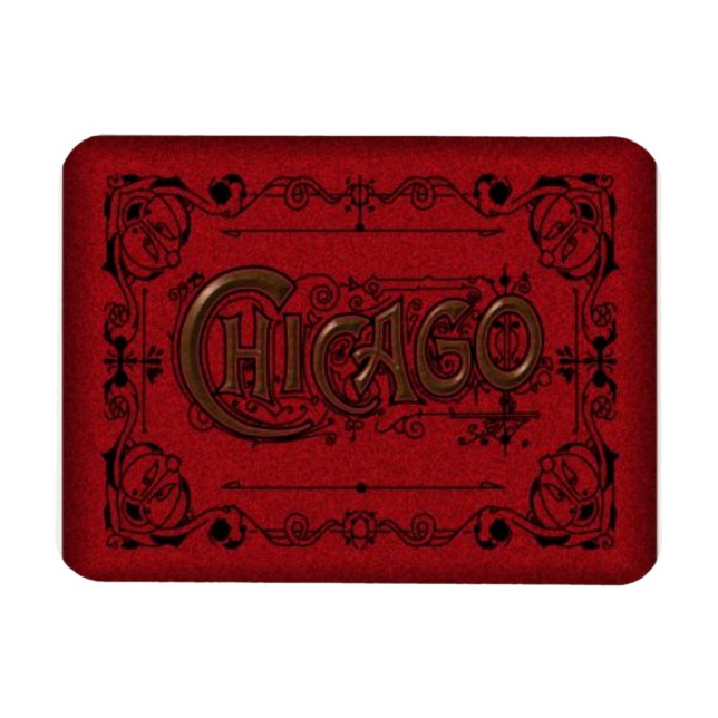 Chicago Travel Souvenier Magnet Old Timey Look (Horizontal)