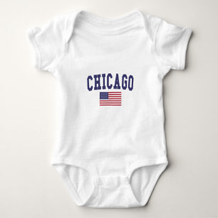 Chicago US Flag Baby Bodysuit