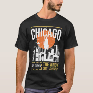 Chicago USA Chicago Skyline I Love Chicago Chi Tow T-Shirt