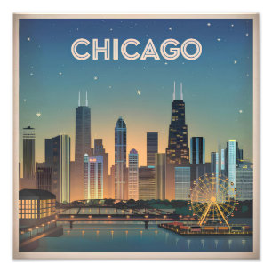 Chicago USA vintage Photo Print