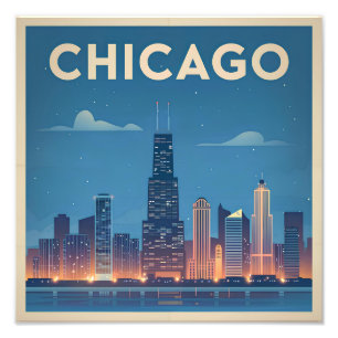 Chicago USA vintage Photo Print
