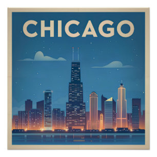 Chicago USA vintage Poster