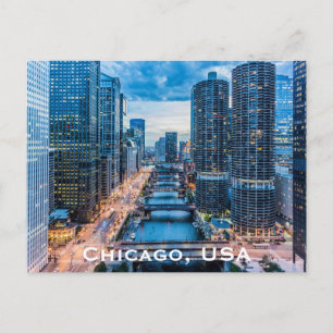 Chicago, USA Vintage Travel Tourism Add Postcard