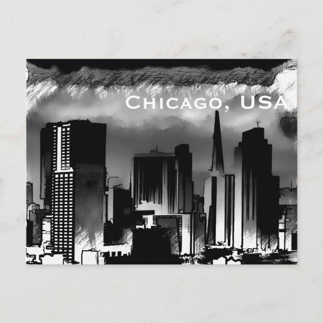 Chicago, USA Vintage Travel Tourism Add Postcard (Front)