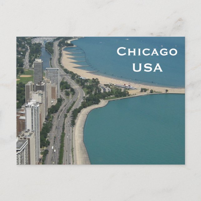 Chicago, USA Vintage Travel Tourism Add Postcard (Front)