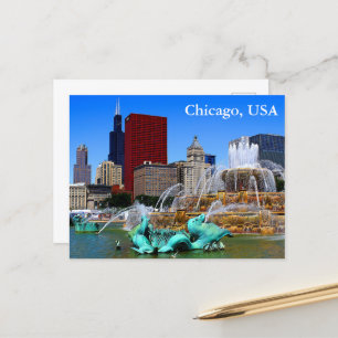Chicago, USA Vintage Travel Tourism Add Postcard