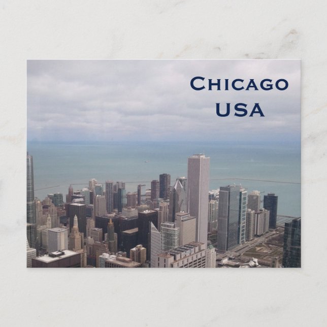 Chicago, USA Vintage Travel Tourism Add Postcard (Front)