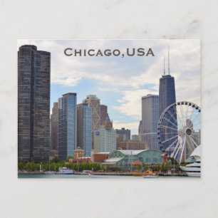 Chicago, USA Vintage Travel Tourism Add Postcard