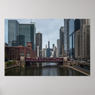 Chicago View, colorful photography Poster