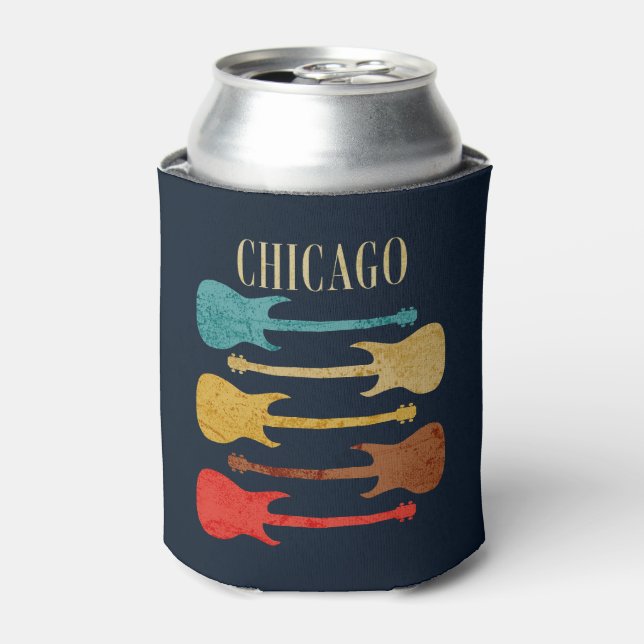Chicago Vintage Guitars Concert Festival Souvenir Can Cooler (Can Front)