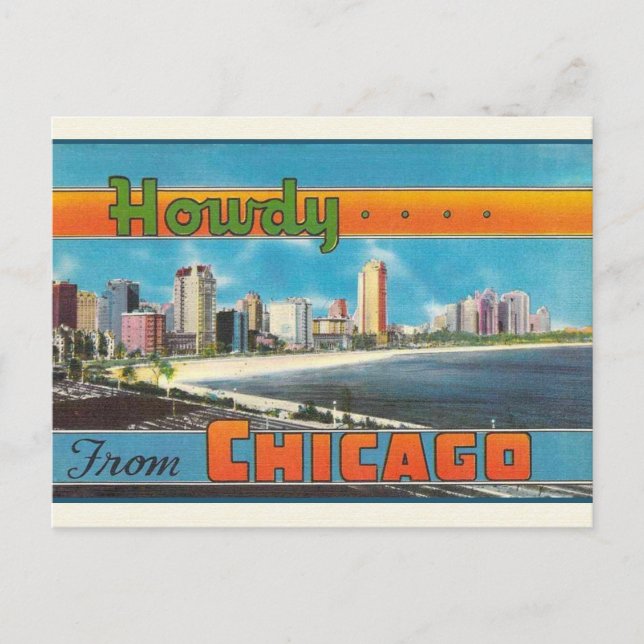 Chicago Vintage Travel  Postcard (Front)