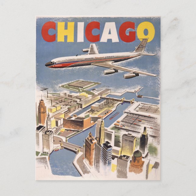 Chicago Vintage Travel  Postcard (Front)