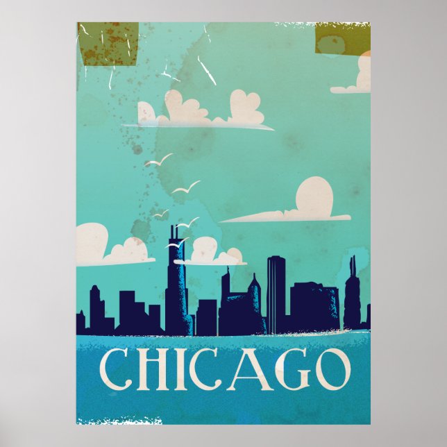 Chicago vintage travel poster (Front)