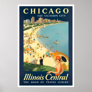 Chicago vintage travel poster
