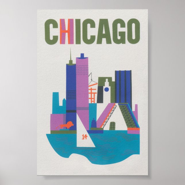 Chicago Vintage Travel Poster (Front)