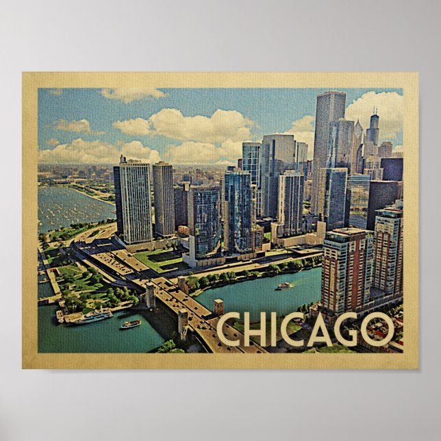 Chicago Vintage Travel Poster (Front)