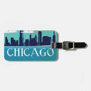 Chicago vintage travel poster luggage tag