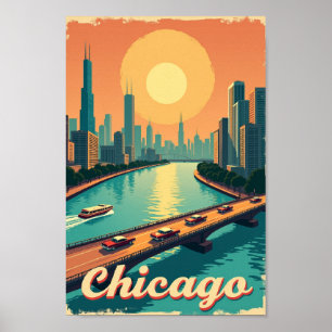 Chicago – Vintage Waterfront Poster