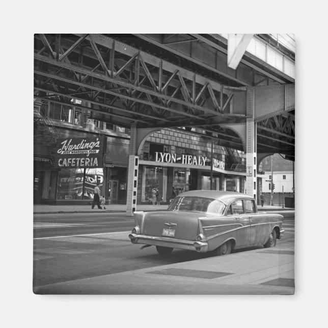 Chicago Wabash Avenue 1964 Hardings Lyon Healy Magnet (Front)