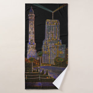 Chicago Water Tower Beautiful Art Vintage Colourfu Bath Towel