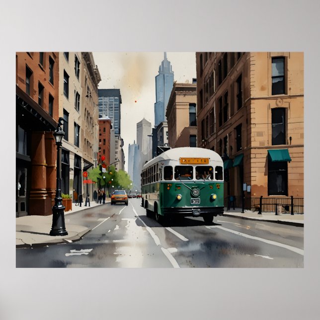 Chicago watercolor art poster (Front)