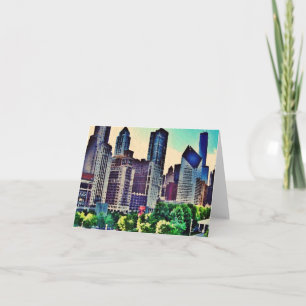 Chicago watercolor card