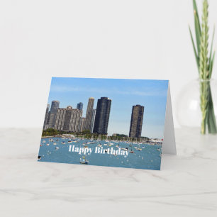 Chicago Waterfront Skyline Photo Birthday Card