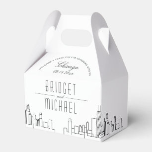 Chicago Wedding City Skyline Favour Box