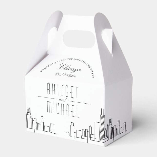 Chicago Wedding | City Skyline  Favour Box (Front Side)