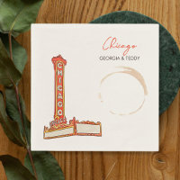 Chicago Wedding cocktail napkin