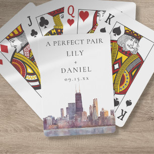 Chicago Wedding Perfect Pair Favor Playing Cards