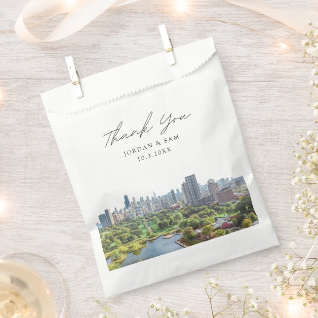 Chicago Wedding Personalised Photo Favour Bags (Clipped)