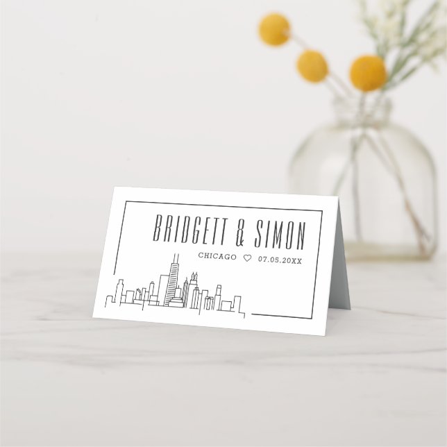 Chicago Wedding | Place Table Name Cards  (Back)