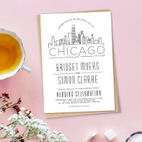 Chicago Wedding | Stylised Skyline Invitation