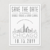 Chicago Wedding | Stylised Skyline Save the Date