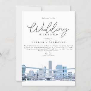 Chicago Wedding Weekend Welcome Itinerary Invitation
