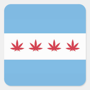 Chicago Weed   Sticker   Square