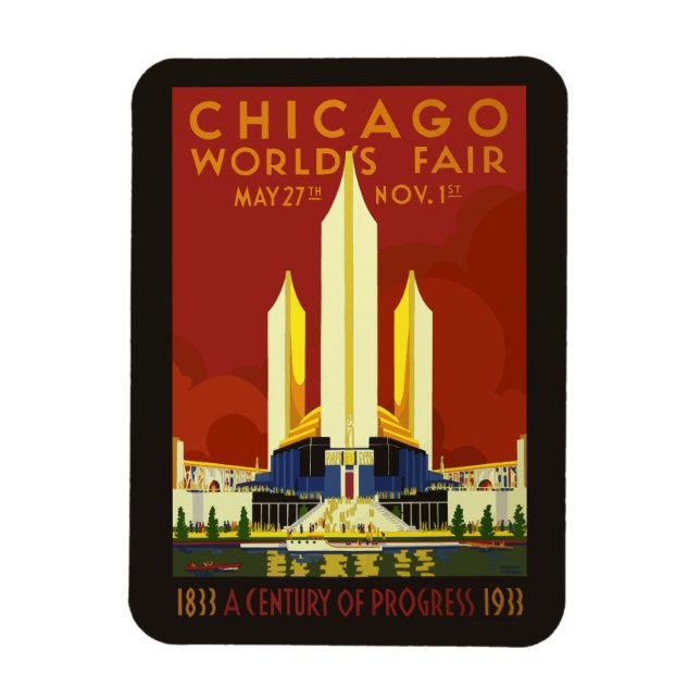 Chicago-Weltausstellung 1933 Magnet (Vertical)