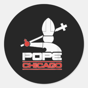 Chicago White Cassox Pope Leo T-shirt.png  Classic Round Sticker