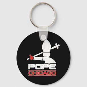 Chicago White Cassox Pope Leo T-shirt.png Key Ring