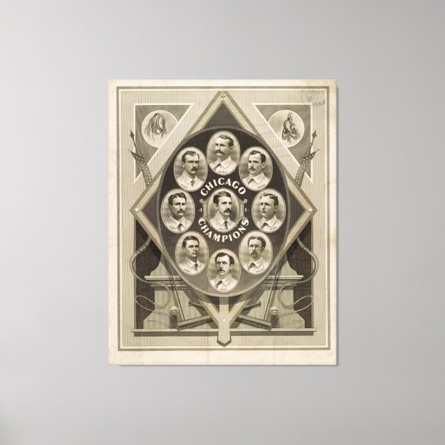 Chicago White Stockings Baseball Champions 1876-77 Canvas Print (Front)