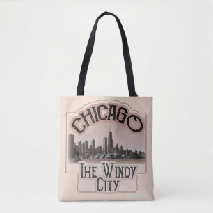 Chicago Windy City Design Epic Tourist Logo  Tote Bag