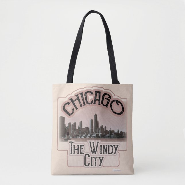 Chicago Windy City Design Epic Tourist Logo  Tote Bag (Front)