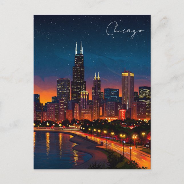 Chicago Windy City Postcard (Front)