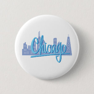 Chicago Windy City Skyline 6 Cm Round Badge