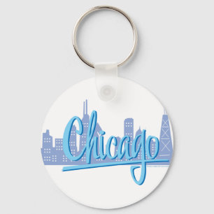Chicago Windy City Skyline Key Ring