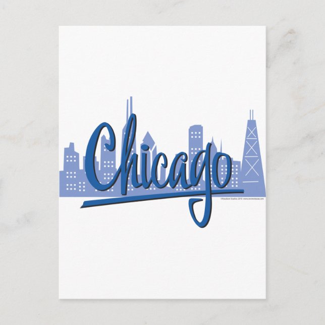 Chicago Windy City Skyline Postcard (Front)