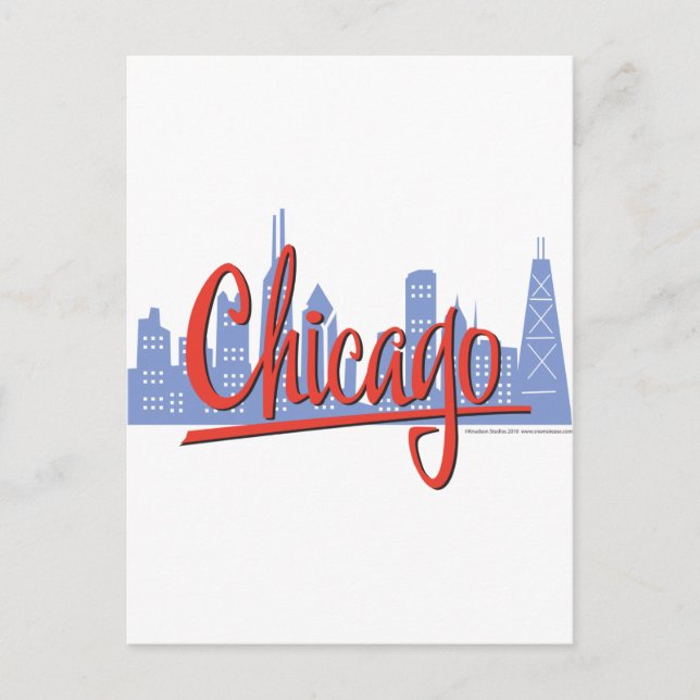 Chicago Windy City Skyline Postcard (Front)